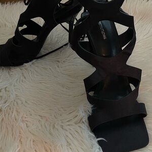 PrettyLittleThing Elegant Black Cutout Heels